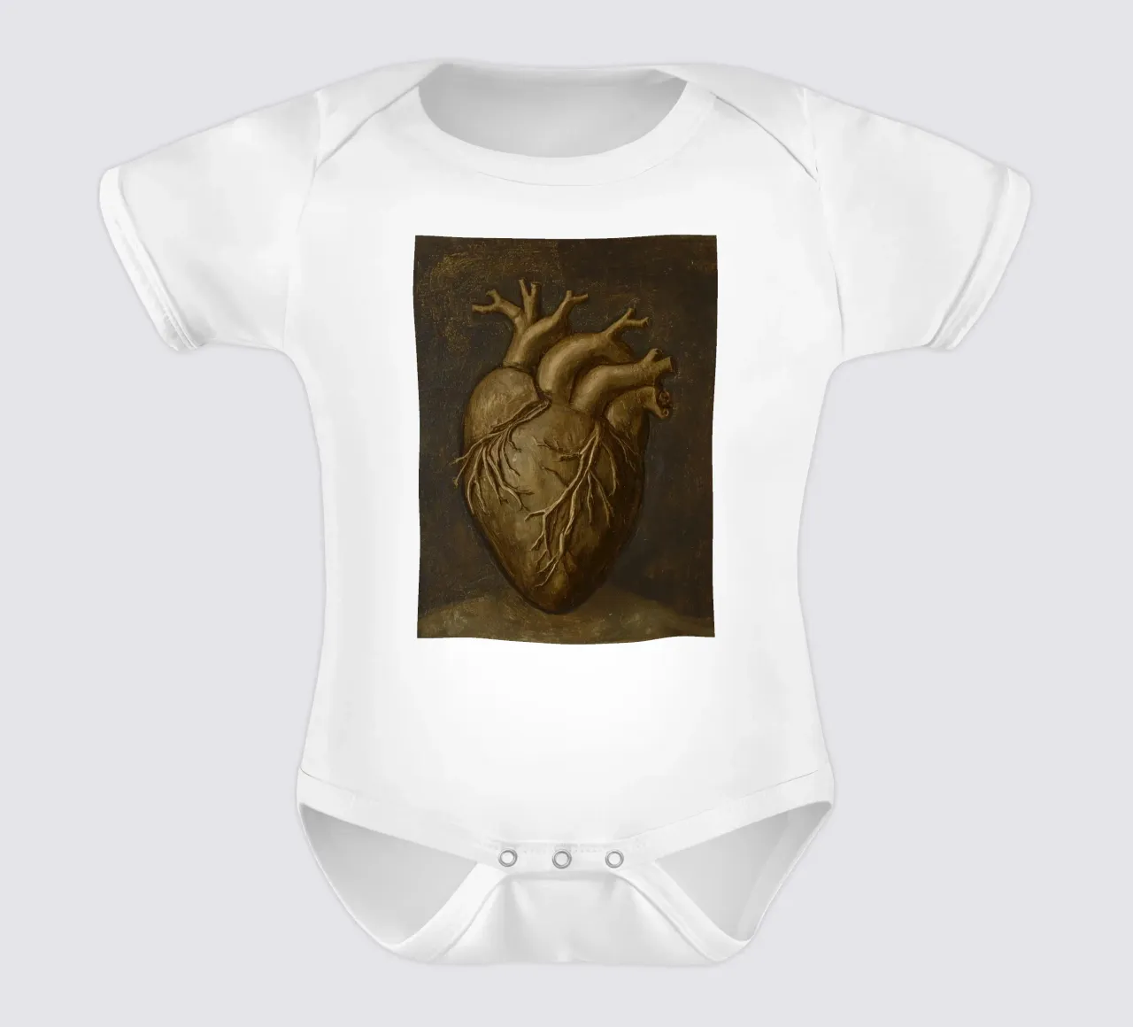 Human heart with tree-like structures in a dark background short-sleeve baby romper by DesignDoodle