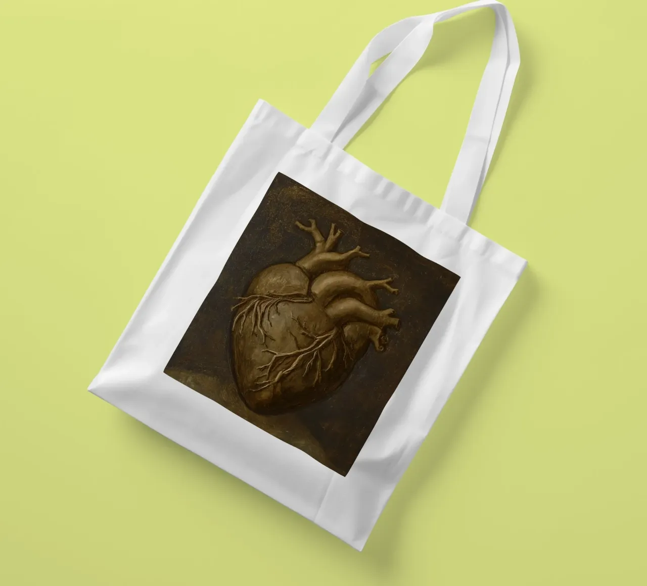Human heart with tree-like structures in a dark background tote bag by DesignDoodle