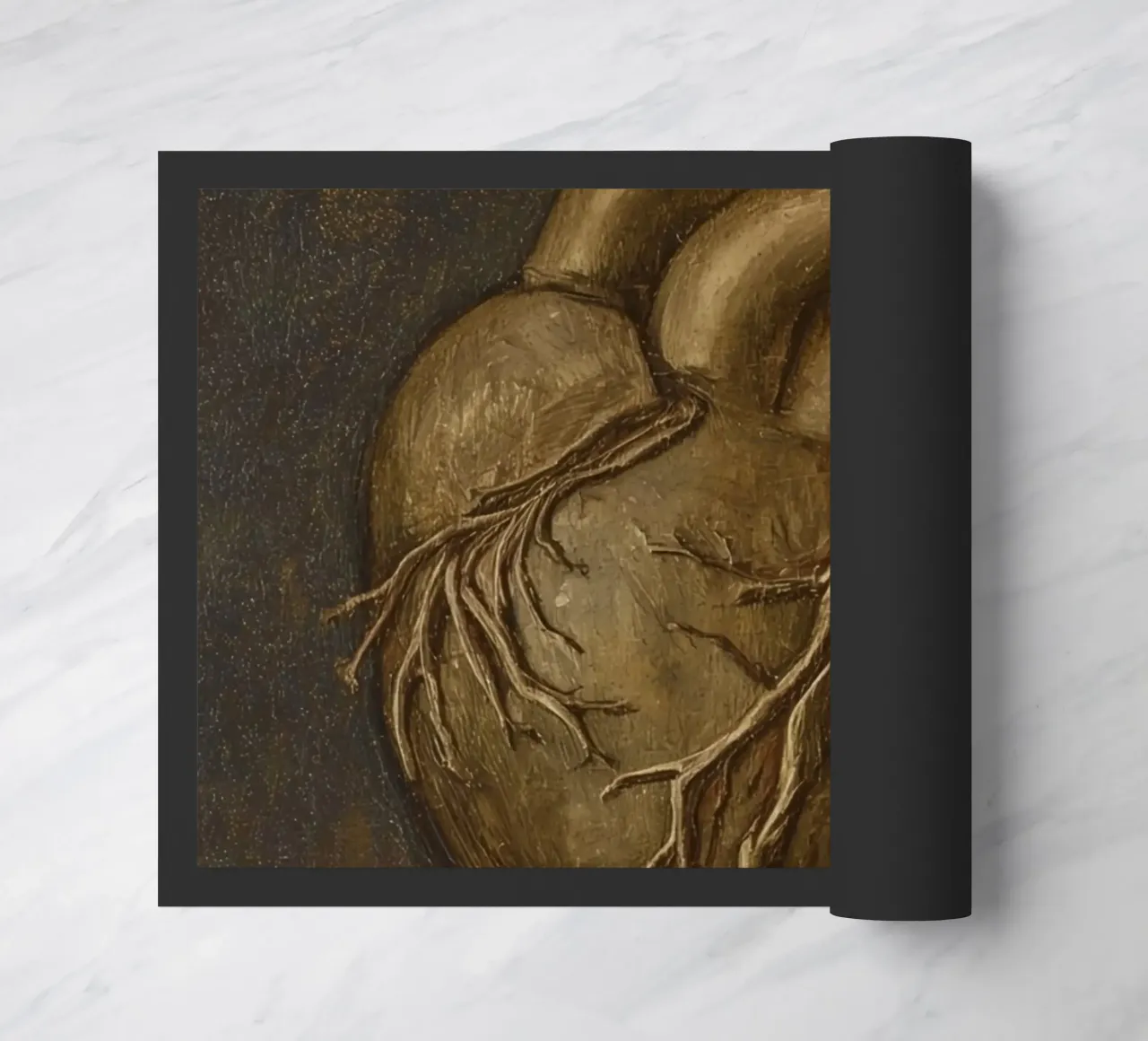 Human heart with tree-like structures in a dark background doormat by DesignDoodle