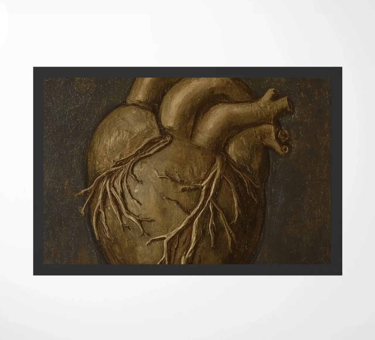 Human heart with tree-like structures in a dark background doormat by DesignDoodle