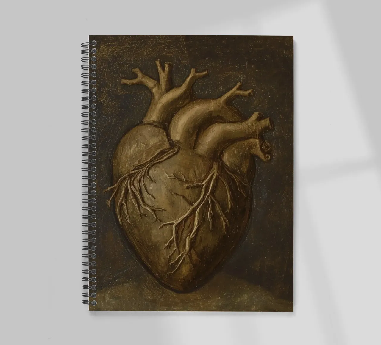 Human heart with tree-like structures in a dark background spiral notebook by DesignDoodle