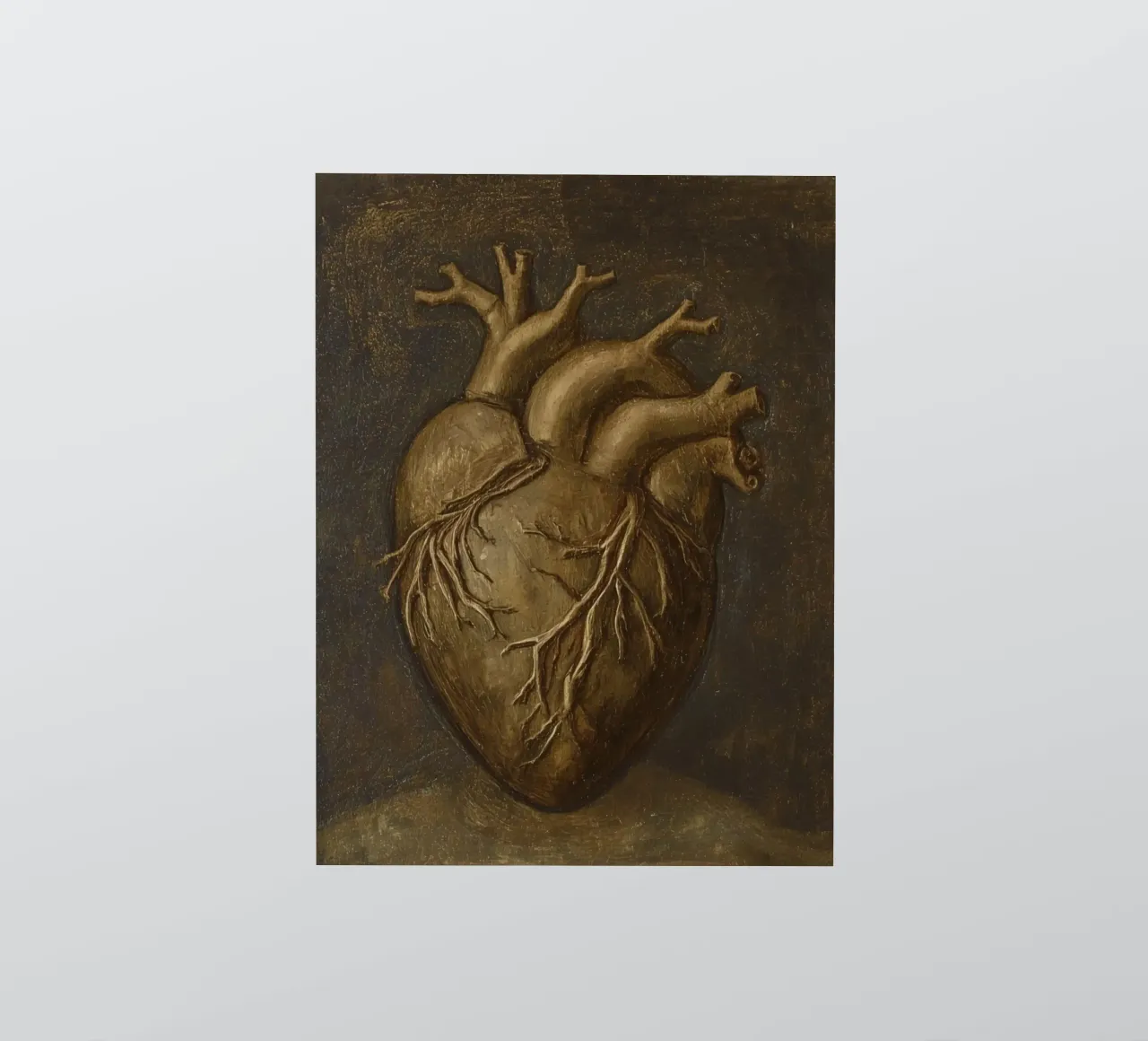 Human heart with tree-like structures in a dark background sticker by DesignDoodle