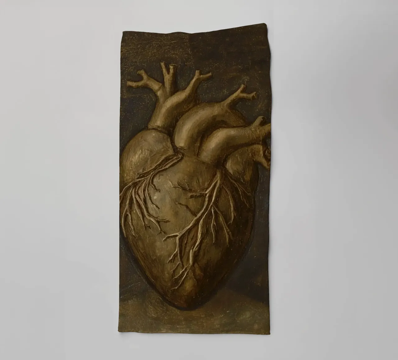 Human heart with tree-like structures in a dark background towel by DesignDoodle