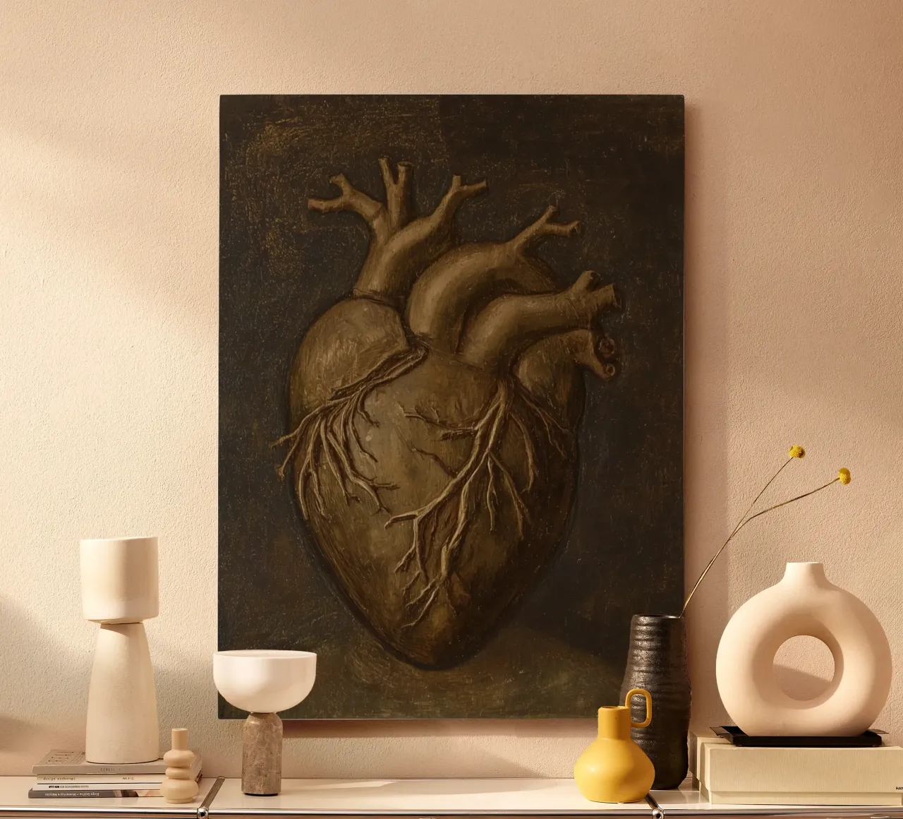 Human heart with tree-like structures in a dark background alu-dibond by DesignDoodle