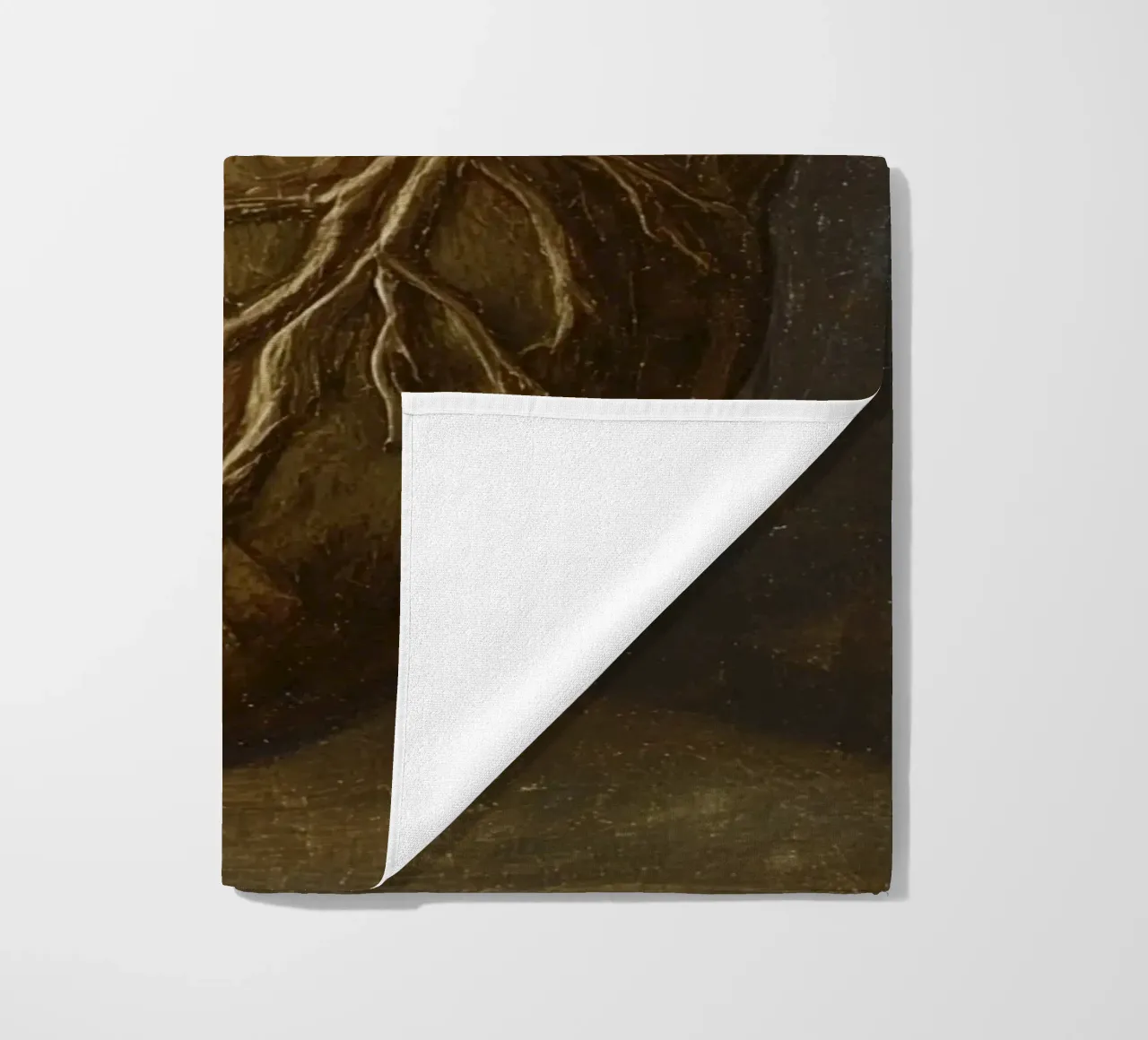 Human heart with tree-like structures in a dark background beach towel by DesignDoodle