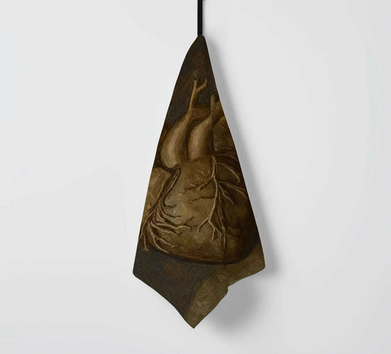 Human heart with tree-like structures in a dark background tea towel by DesignDoodle