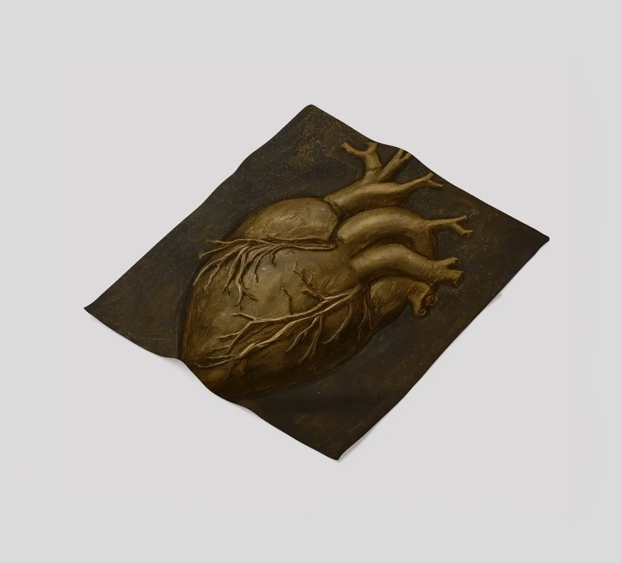 Human heart with tree-like structures in a dark background fleece blanket by DesignDoodle