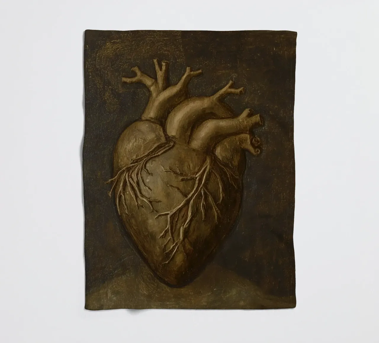 Human heart with tree-like structures in a dark background fleece blanket by DesignDoodle