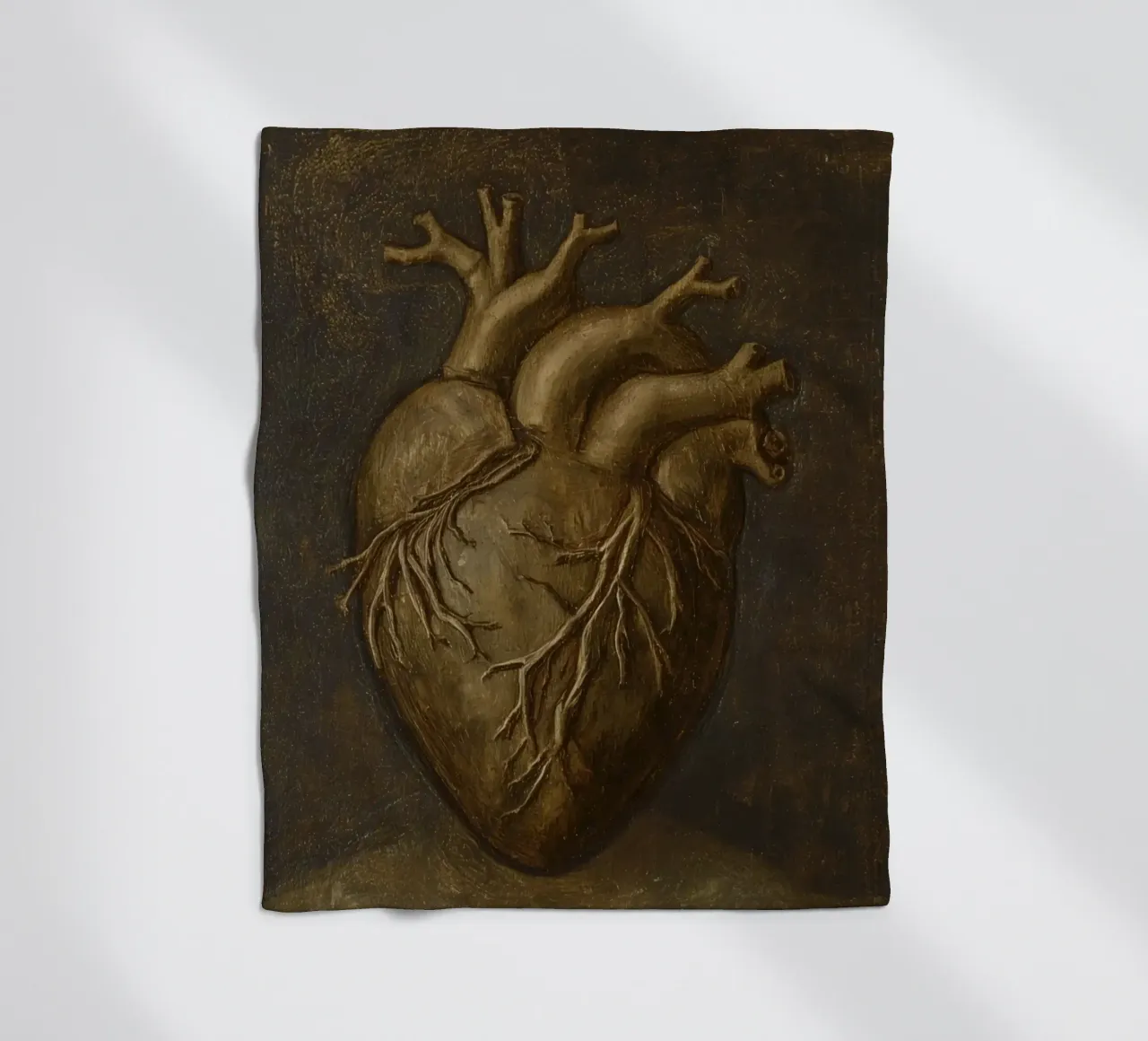 Human heart with tree-like structures in a dark background fleece blanket by DesignDoodle