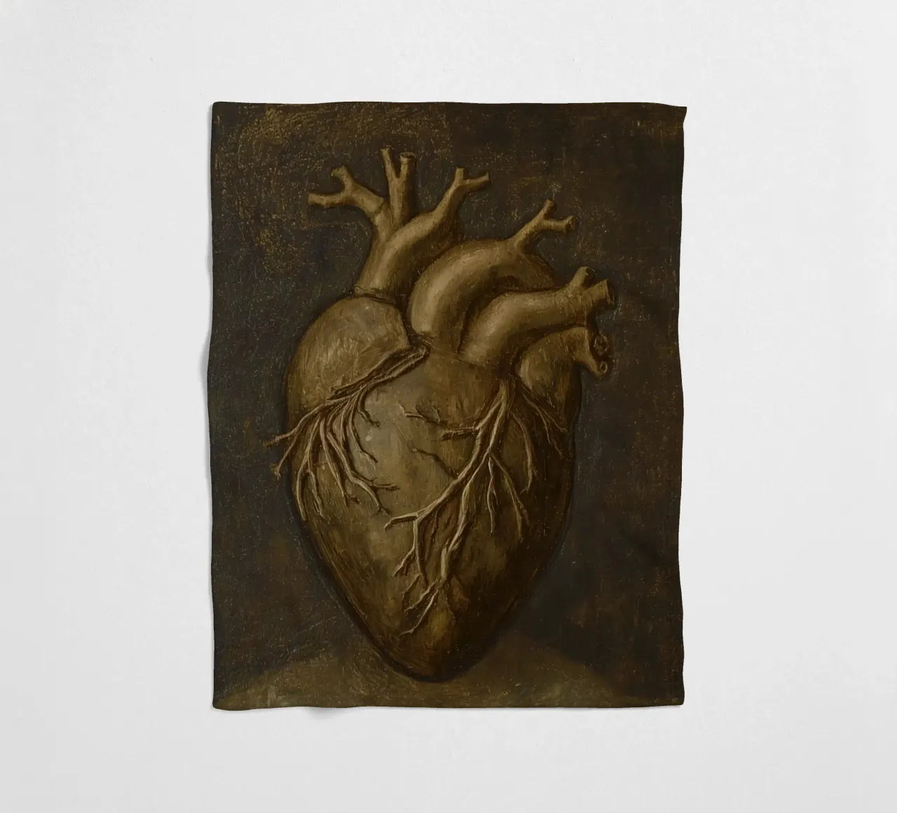 Human heart with tree-like structures in a dark background fleece blanket by DesignDoodle