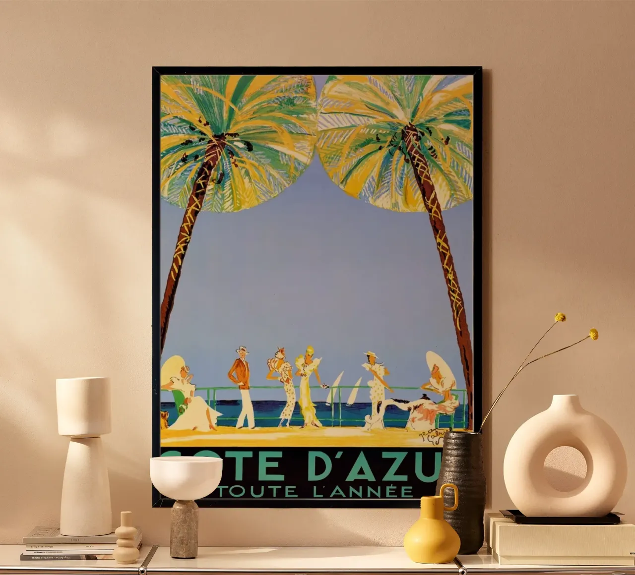 Costa Azzurra Tutto l'anno poster con telaio in plastica da Maya Elliott