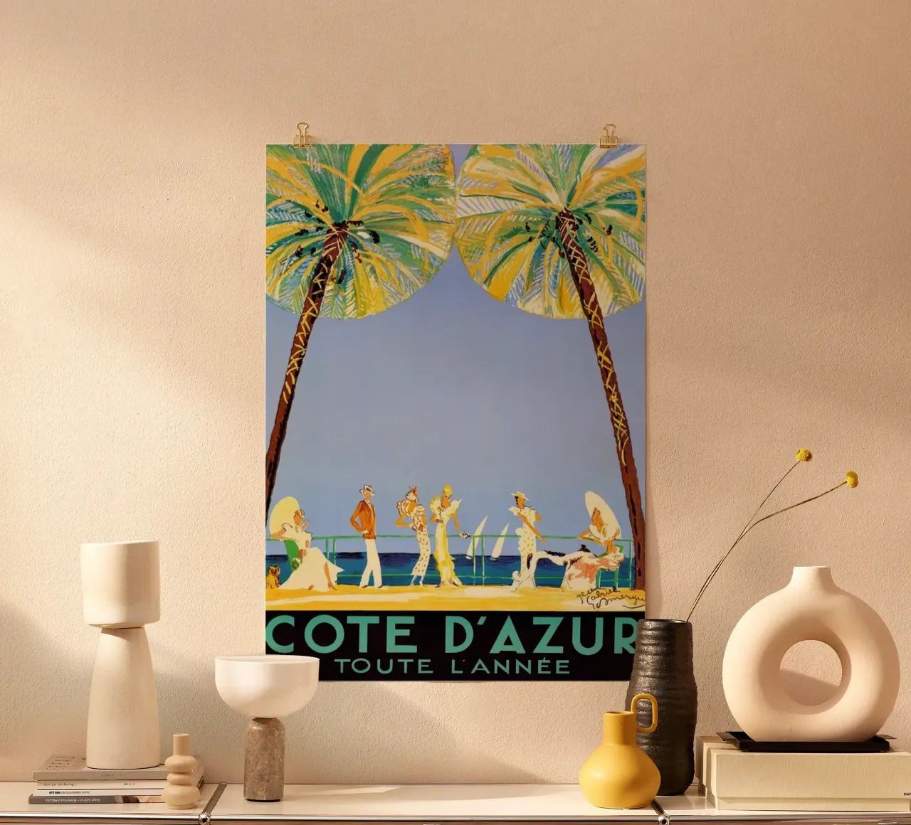 Costa Azzurra Tutto l'anno poster con telaio in plastica da Maya Elliott