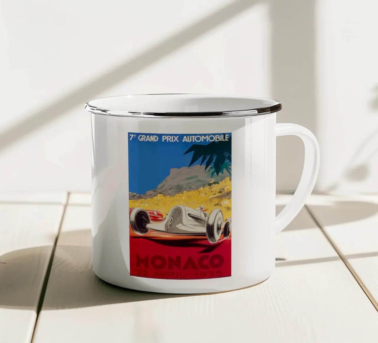 Gran Premio di Monaco, 1935 tazza in smalto da Maya Elliott