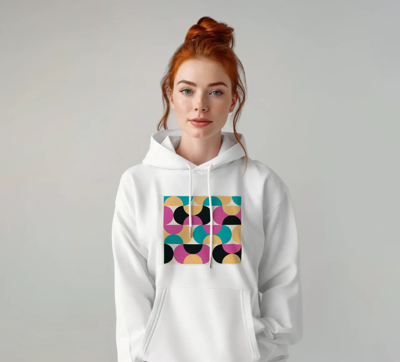 Motivo geometrico Pop Art retrò - Moderno e colorato felpa con cappuccio da Studio Vibe