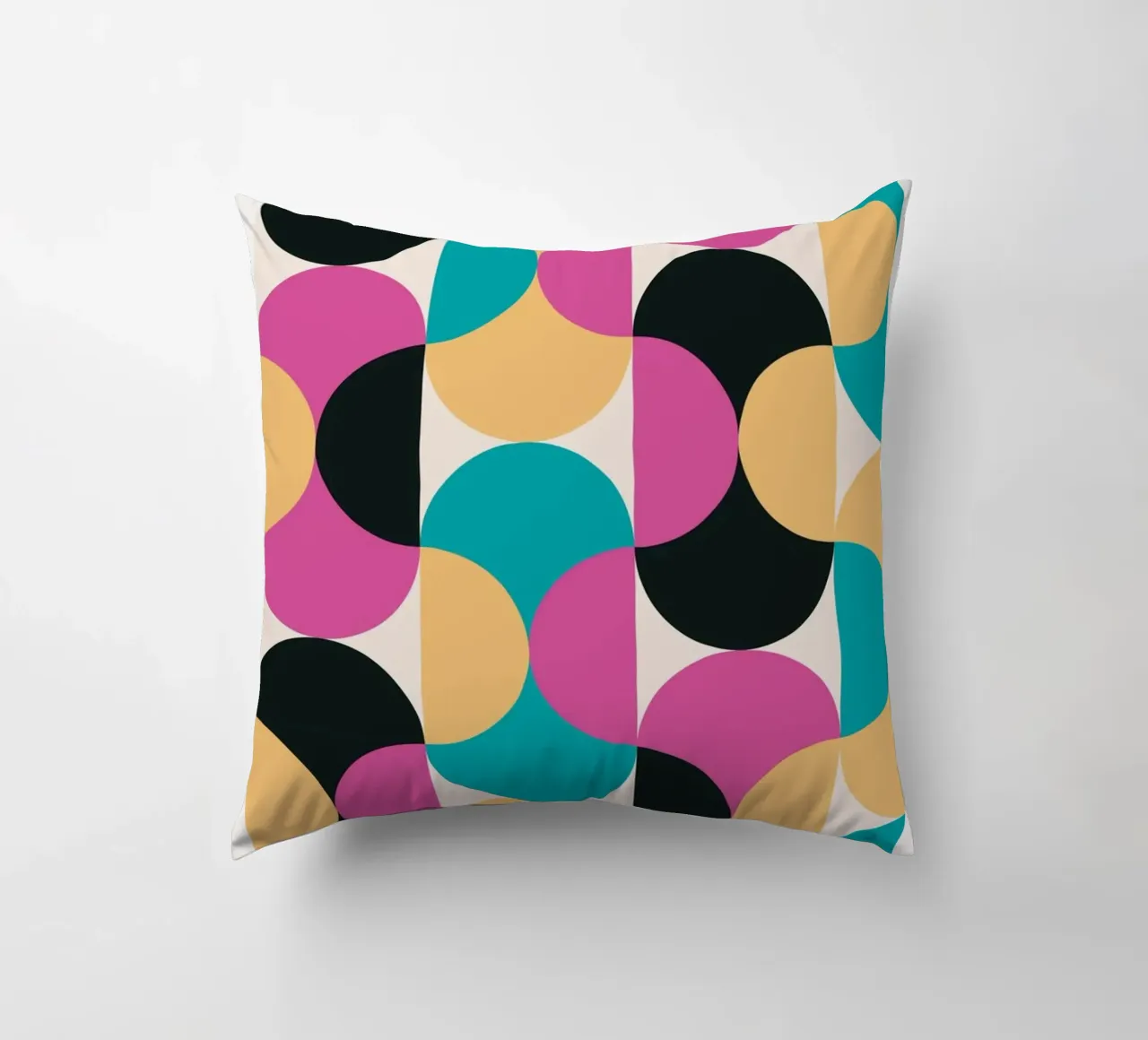 Motivo geometrico Pop Art retrò - Moderno e colorato cuscino da Studio Vibe