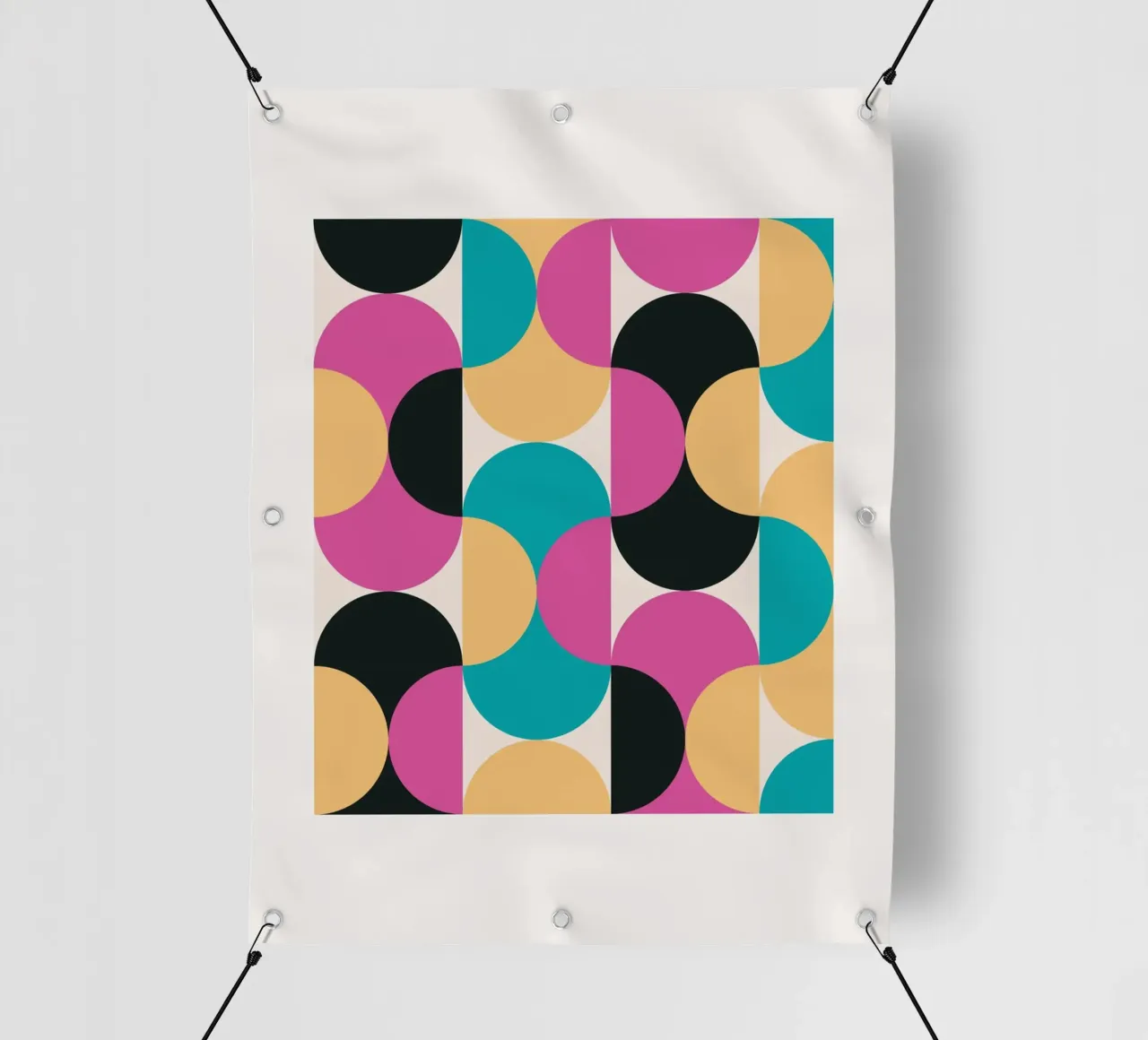 Motivo geometrico Pop Art retrò - Moderno e colorato telo in pvc da Studio Vibe