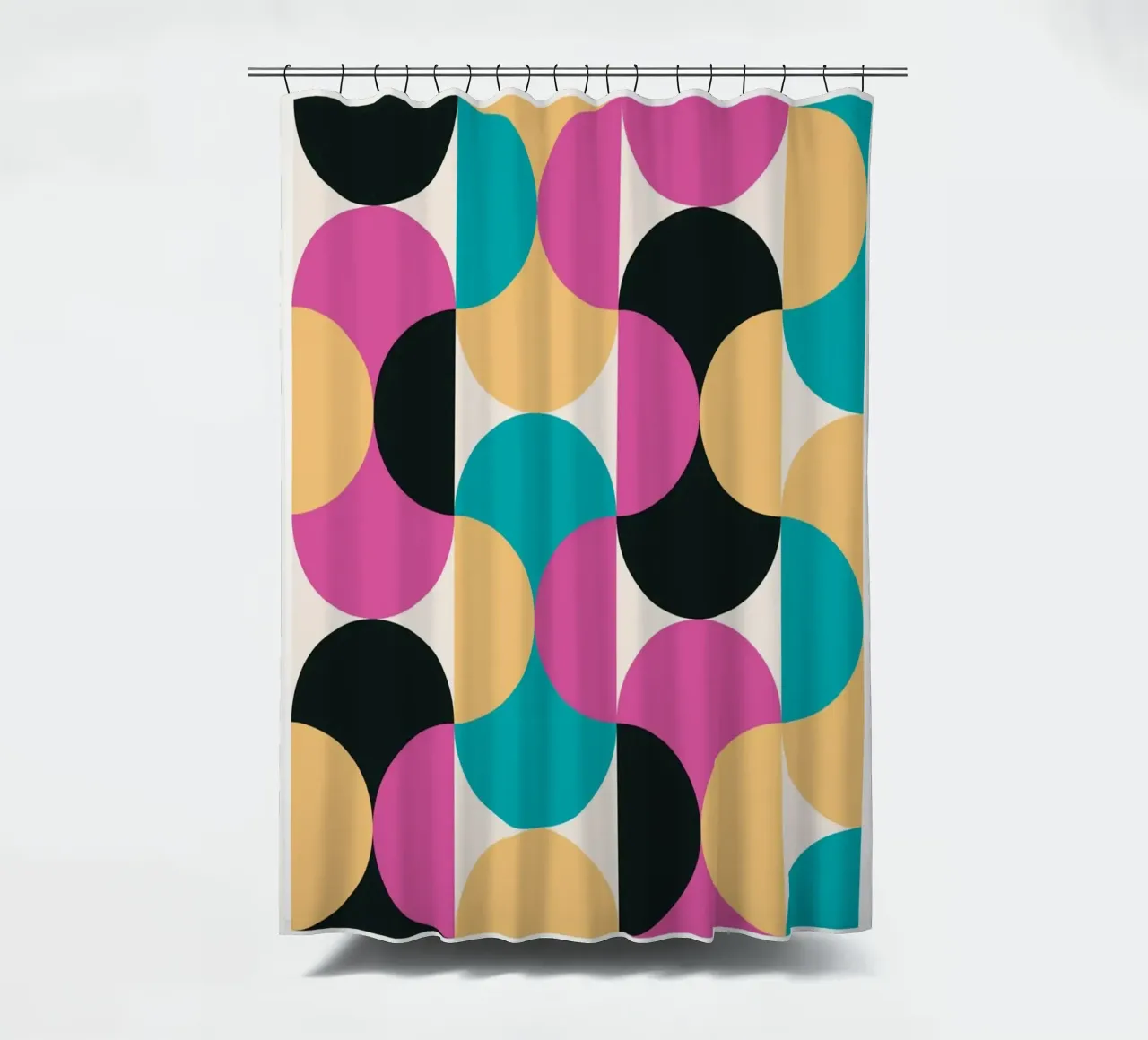 Retro Pop Art Geometry Pattern - Modern & Colourful shower curtain by Studio Vibe