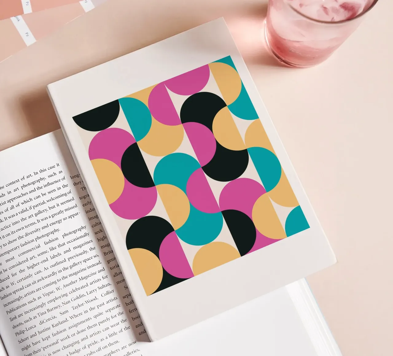 Retro Pop Art Geometry Pattern - Modern & Colourful notebook by Studio Vibe