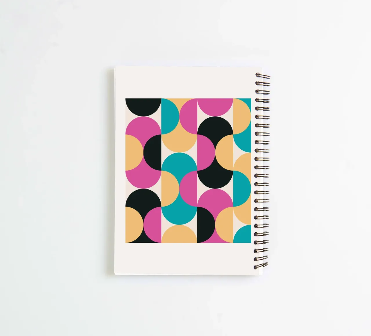 Retro Pop Art Geometry Pattern - Modern & Colourful spiral notebook by Studio Vibe