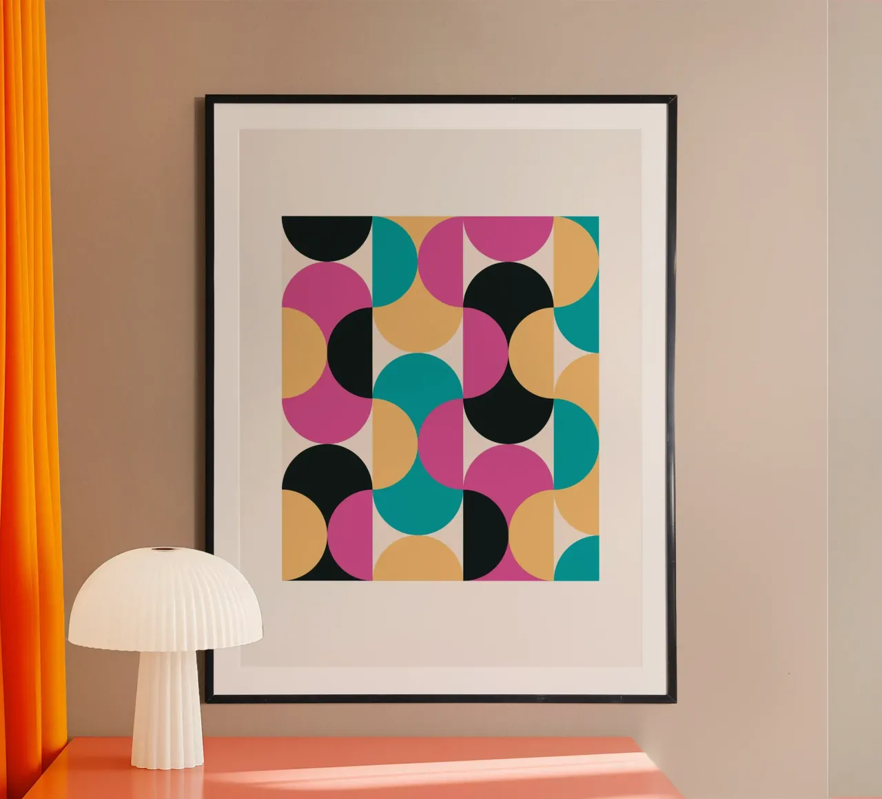 Motivo geometrico Pop Art retrò - Moderno e colorato carta hahnemühle da Studio Vibe