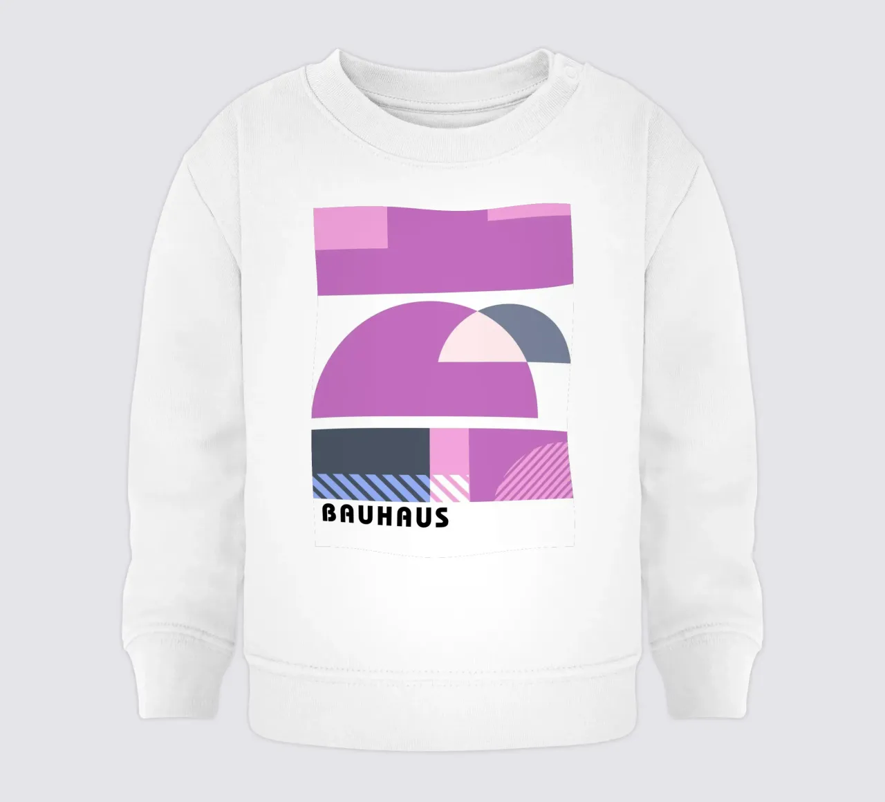 Grafica Bauhaus - Design geometrico in rosa felpa neonato da Studio Vibe