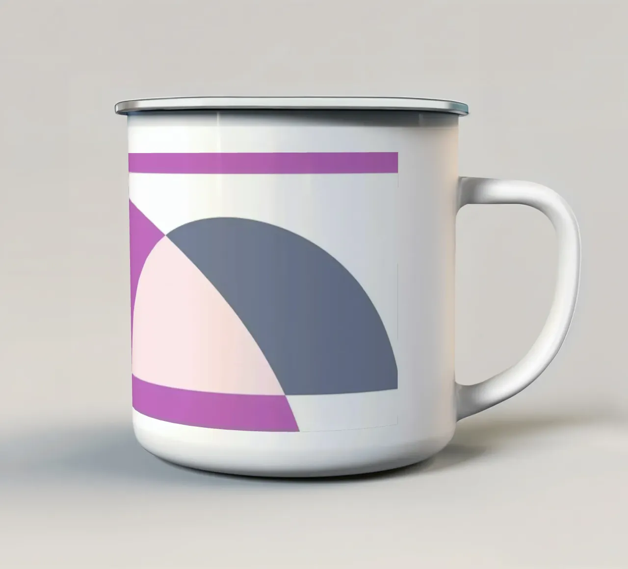 Grafica Bauhaus - Design geometrico in rosa tazza in smalto da Studio Vibe