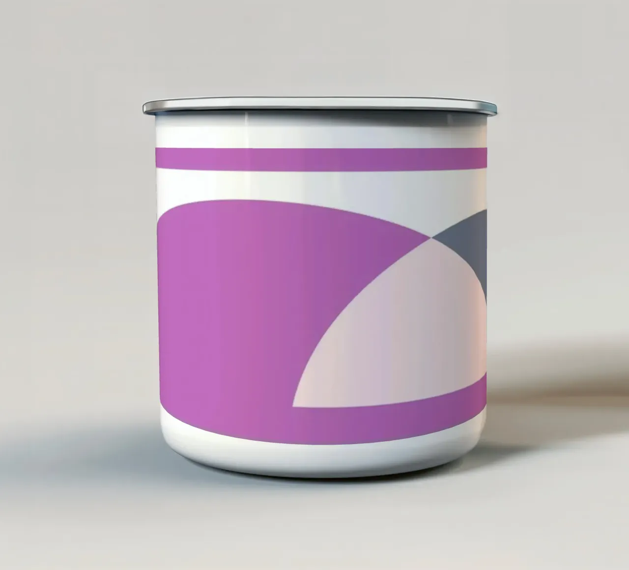 Grafica Bauhaus - Design geometrico in rosa tazza in smalto da Studio Vibe