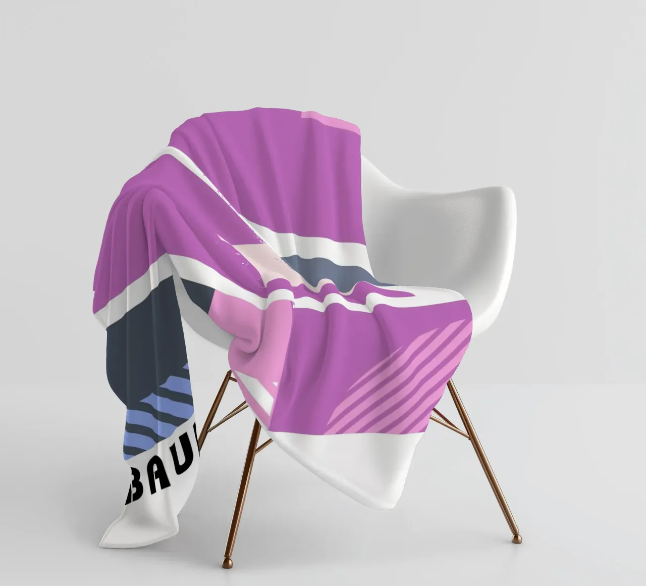 Grafica Bauhaus - Design geometrico in rosa coperta in pile da Studio Vibe