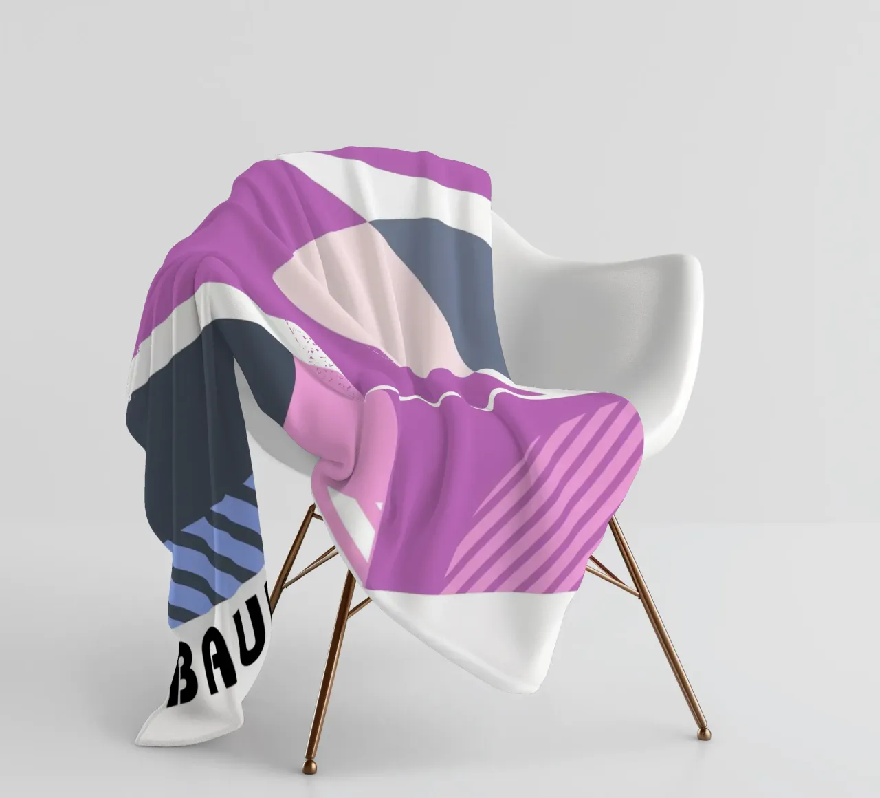 Grafica Bauhaus - Design geometrico in rosa coperta in pile da Studio Vibe