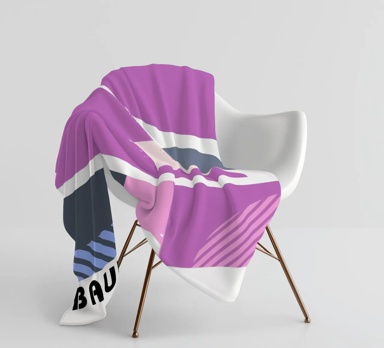 Grafica Bauhaus - Design geometrico in rosa coperta in pile da Studio Vibe