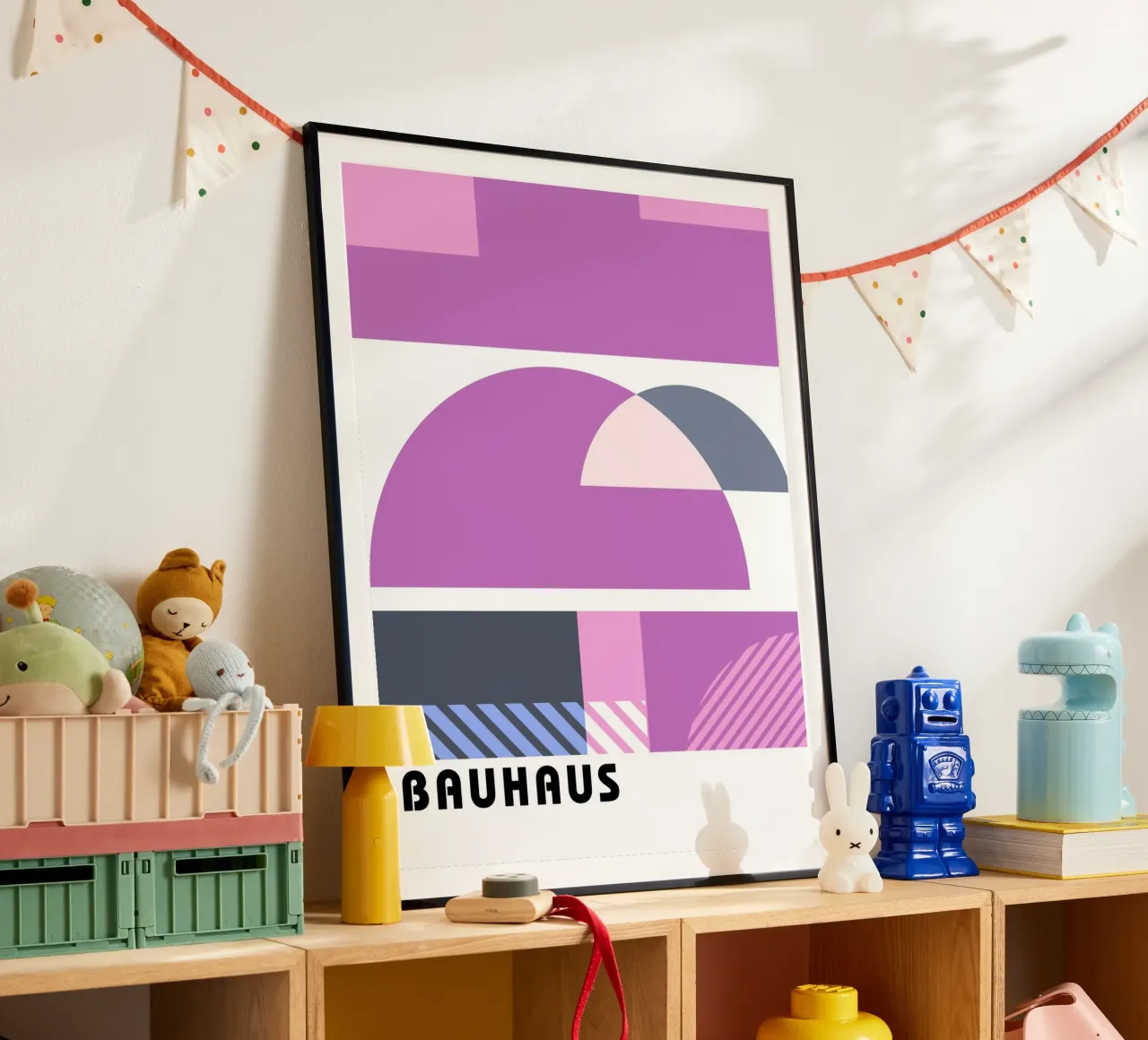 Grafica Bauhaus - Design geometrico in rosa carta hahnemühle da Studio Vibe