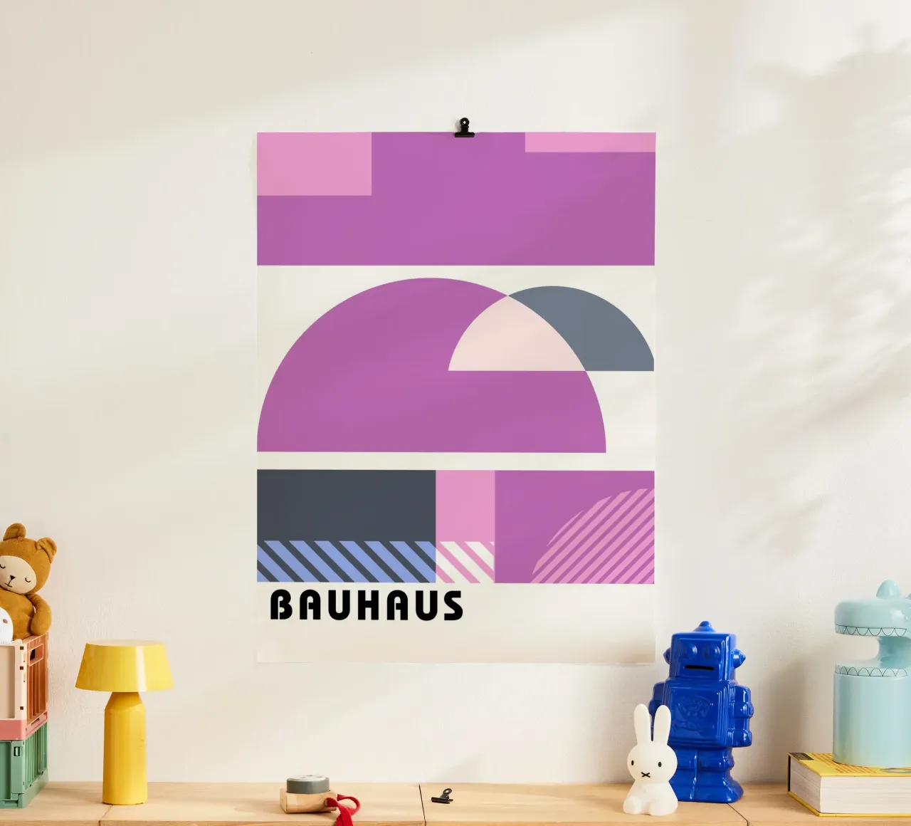 Grafica Bauhaus - Design geometrico in rosa carta hahnemühle da Studio Vibe