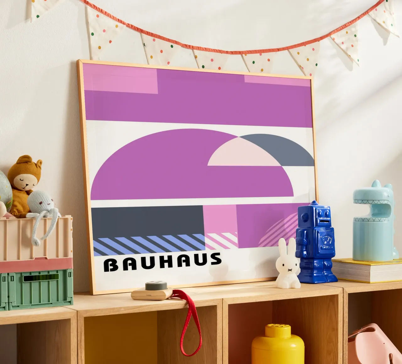 Grafica Bauhaus - Design geometrico in rosa carta hahnemühle da Studio Vibe