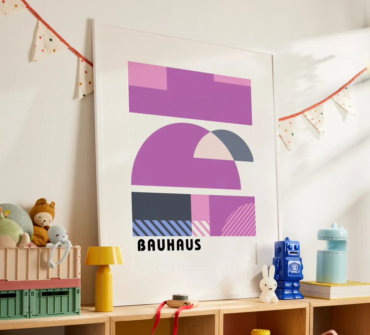 Grafica Bauhaus - Design geometrico in rosa carta hahnemühle da Studio Vibe