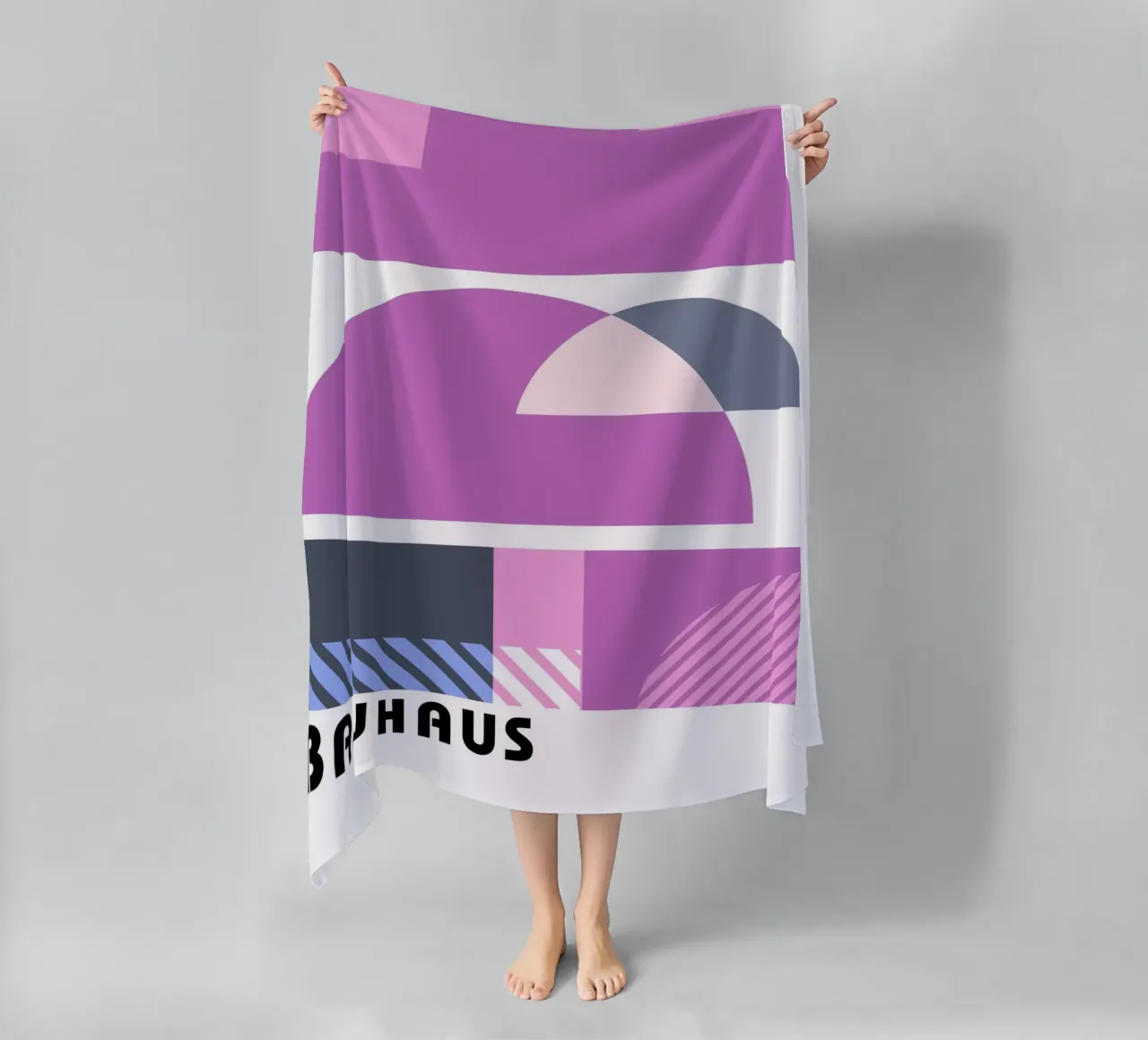 Grafica Bauhaus - Design geometrico in rosa telo mare da Studio Vibe