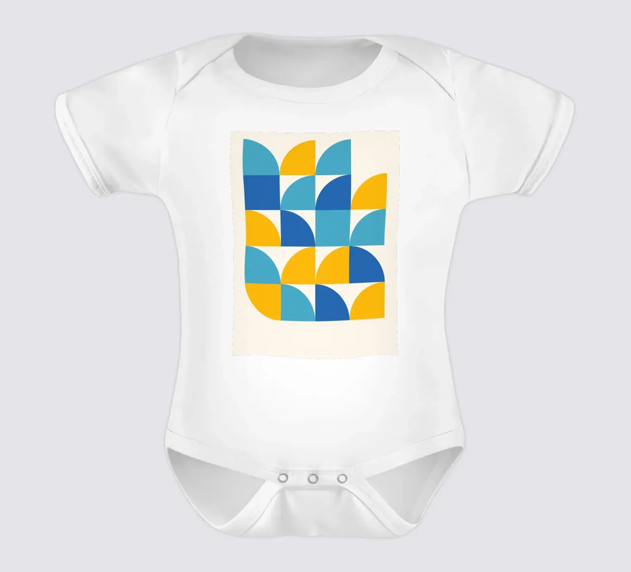 Géométrie Print Bleu Jaune - Moderne & Harmonieux body bébé de Studio Vibe