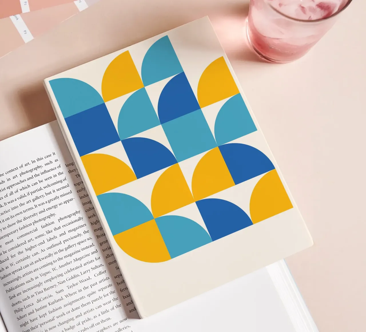 Géométrie Print Bleu Jaune - Moderne & Harmonieux carnet de notes de Studio Vibe