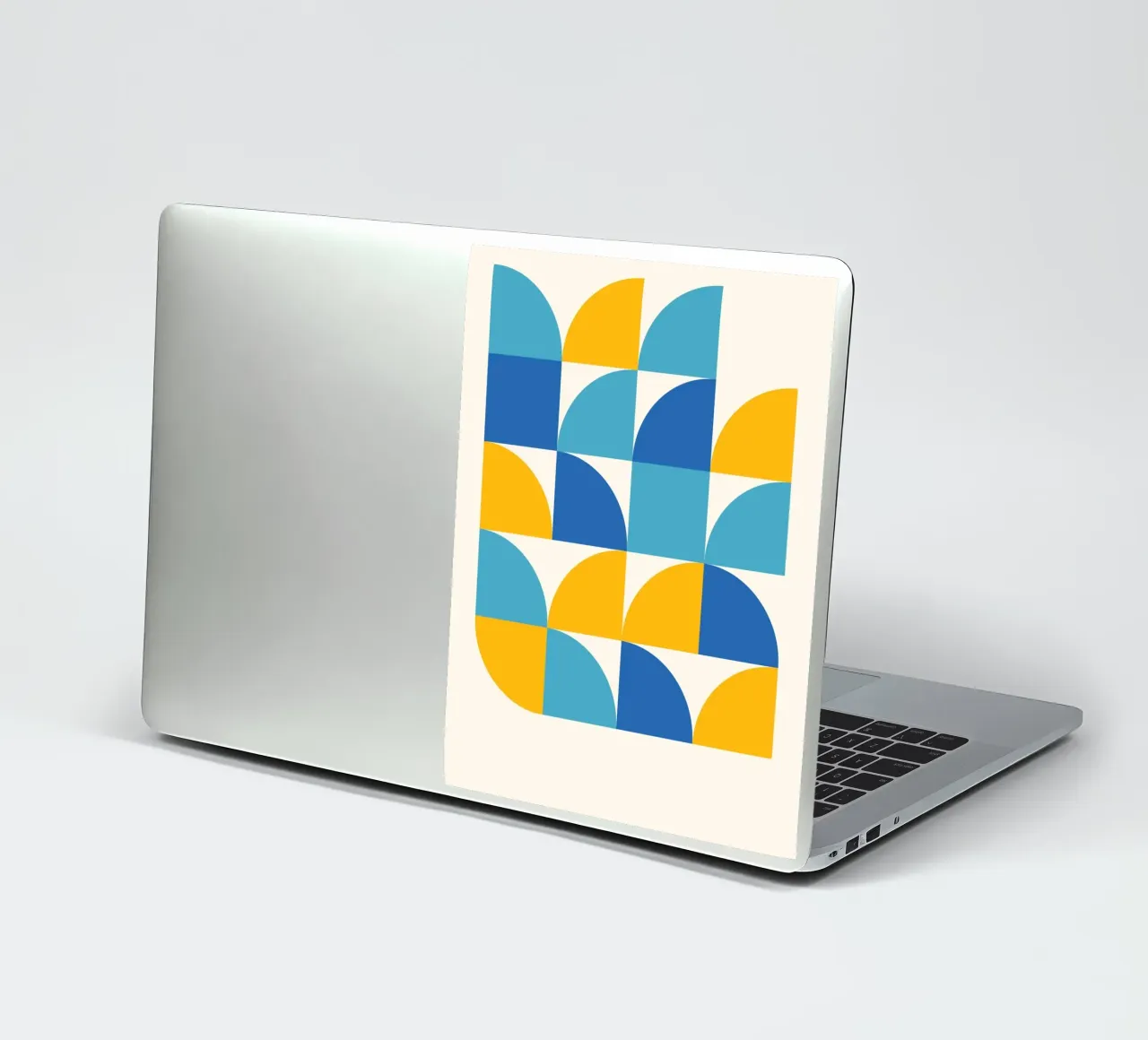 Géométrie Print Bleu Jaune - Moderne & Harmonieux autocollant de Studio Vibe