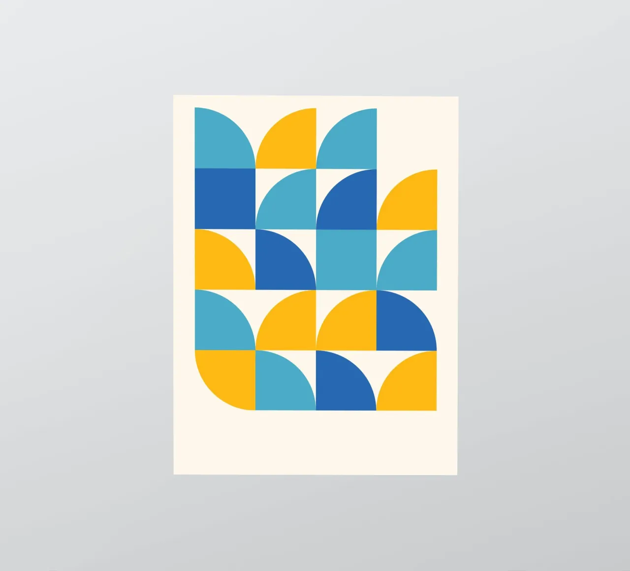 Géométrie Print Bleu Jaune - Moderne & Harmonieux autocollant de Studio Vibe