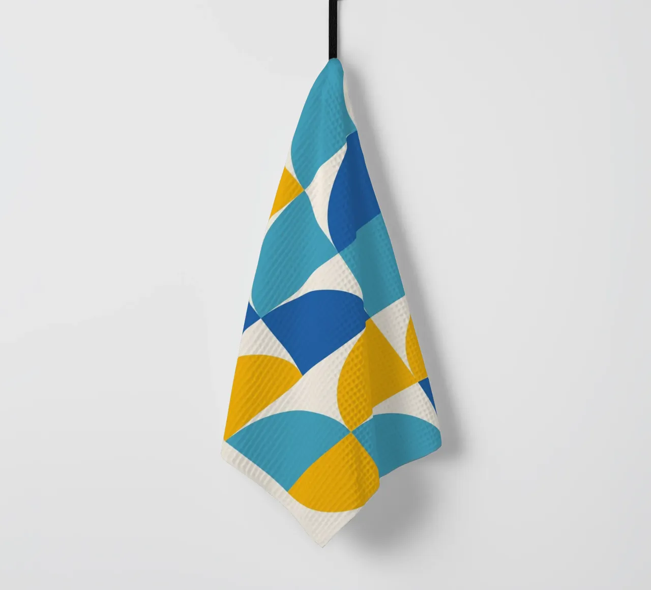 Géométrie Print Bleu Jaune - Moderne & Harmonieux torchon de Studio Vibe