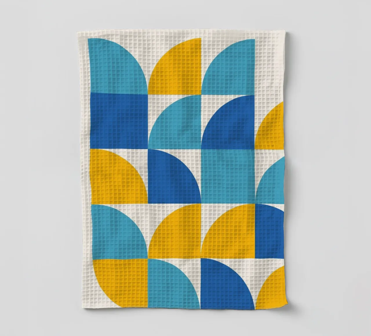 Géométrie Print Bleu Jaune - Moderne & Harmonieux torchon de Studio Vibe