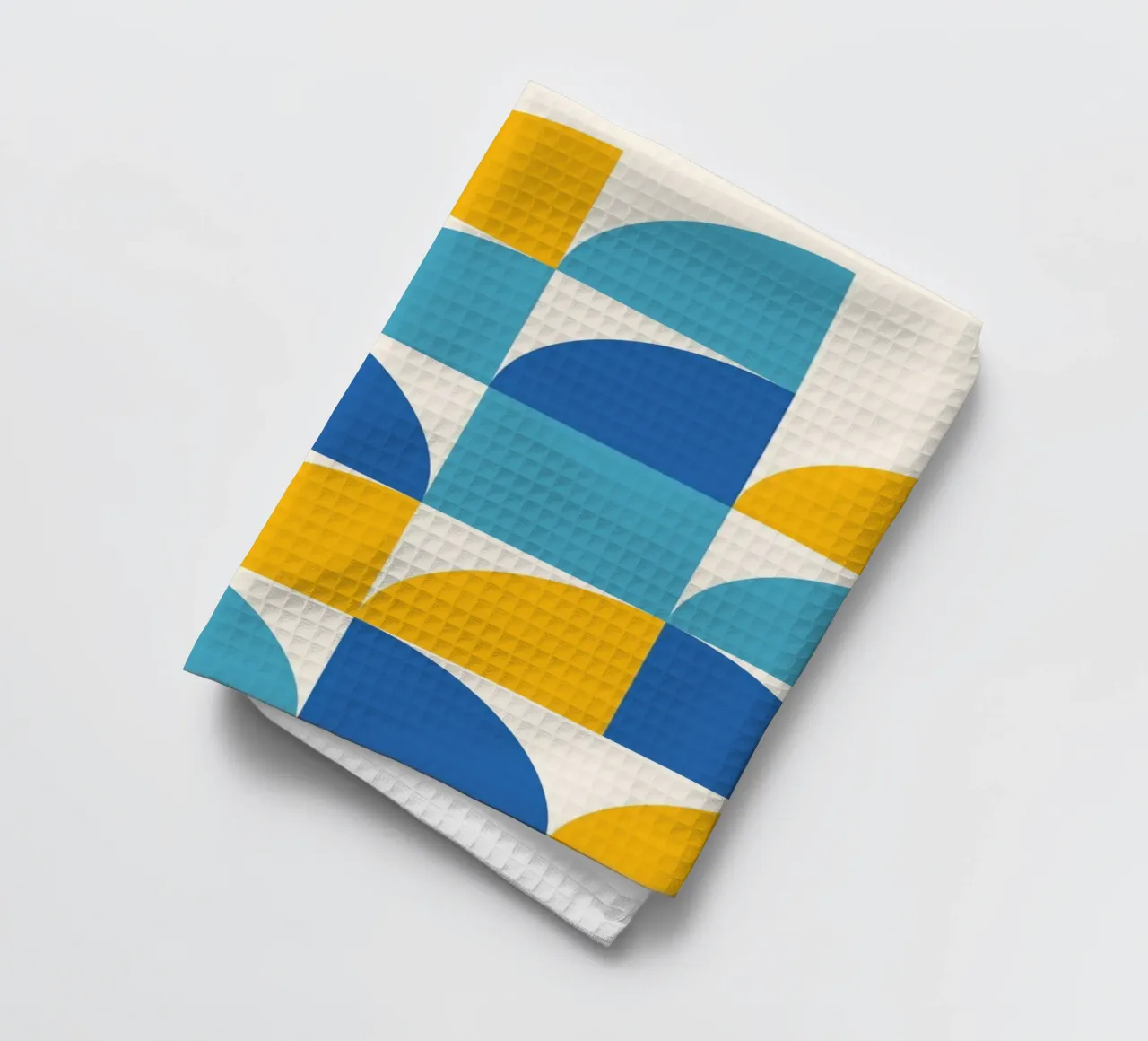 Géométrie Print Bleu Jaune - Moderne & Harmonieux torchon de Studio Vibe