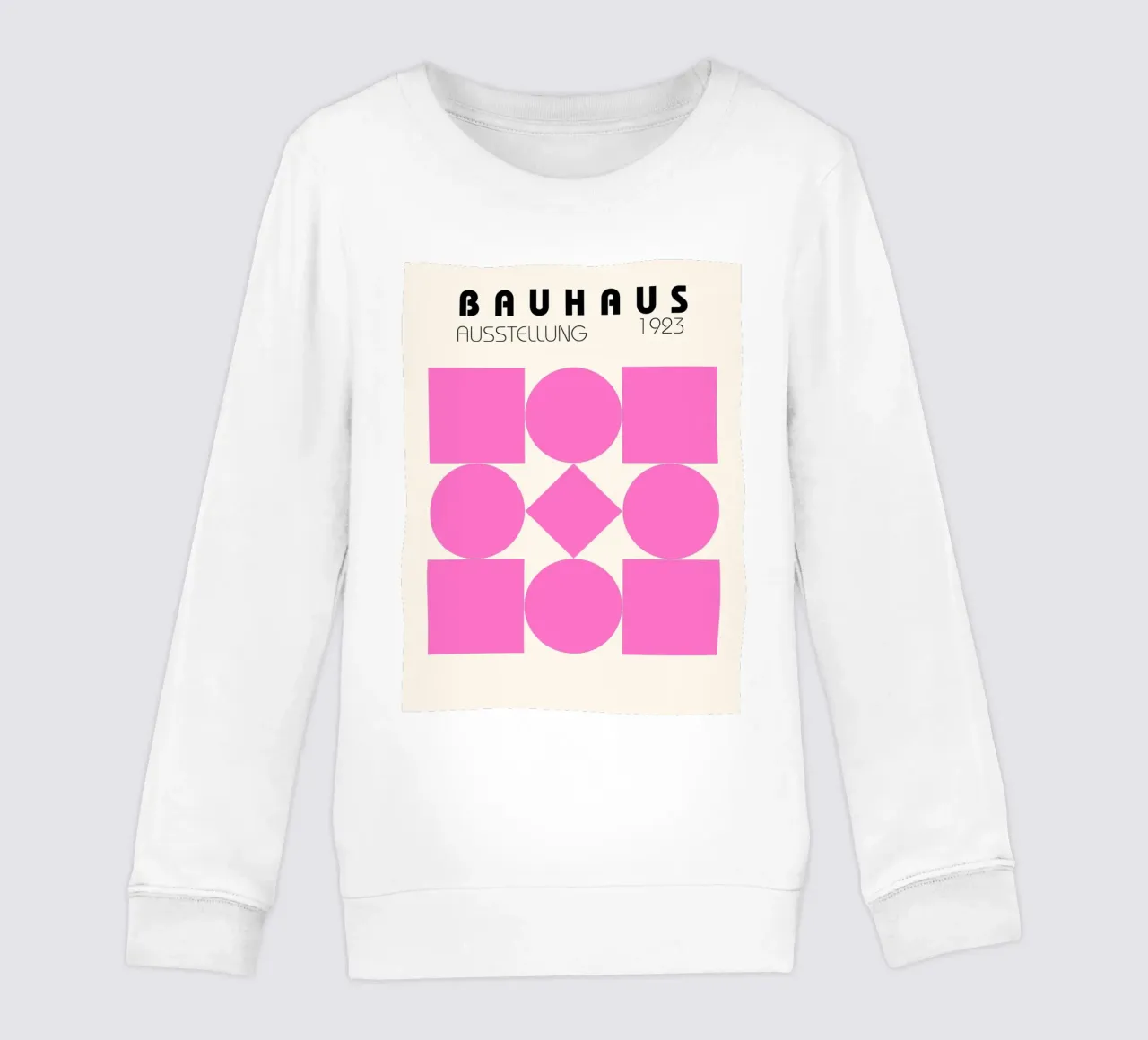 Bauhaus Ausstellung 1923 – Pink Geometrie Print Kinder Sweatshirt von Studio Vibe