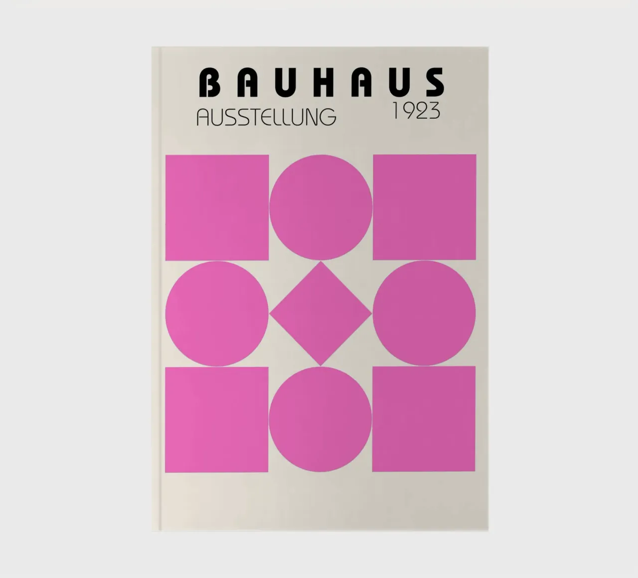 Bauhaus Exhibition 1923 - Pink Geometry Print notebook by Studio Vibe