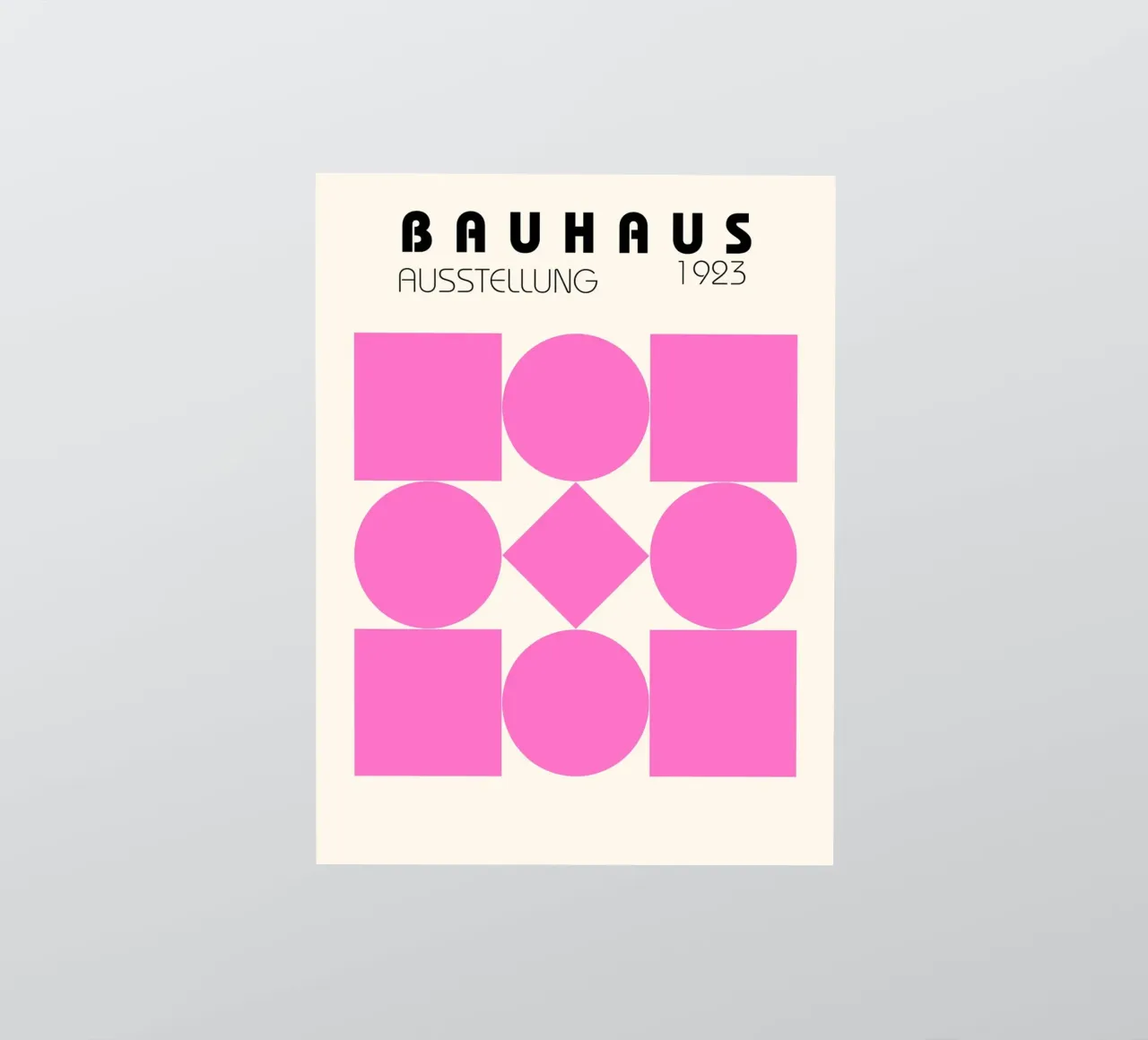 Bauhaus Ausstellung 1923 – Pink Geometrie Print Sticker von Studio Vibe