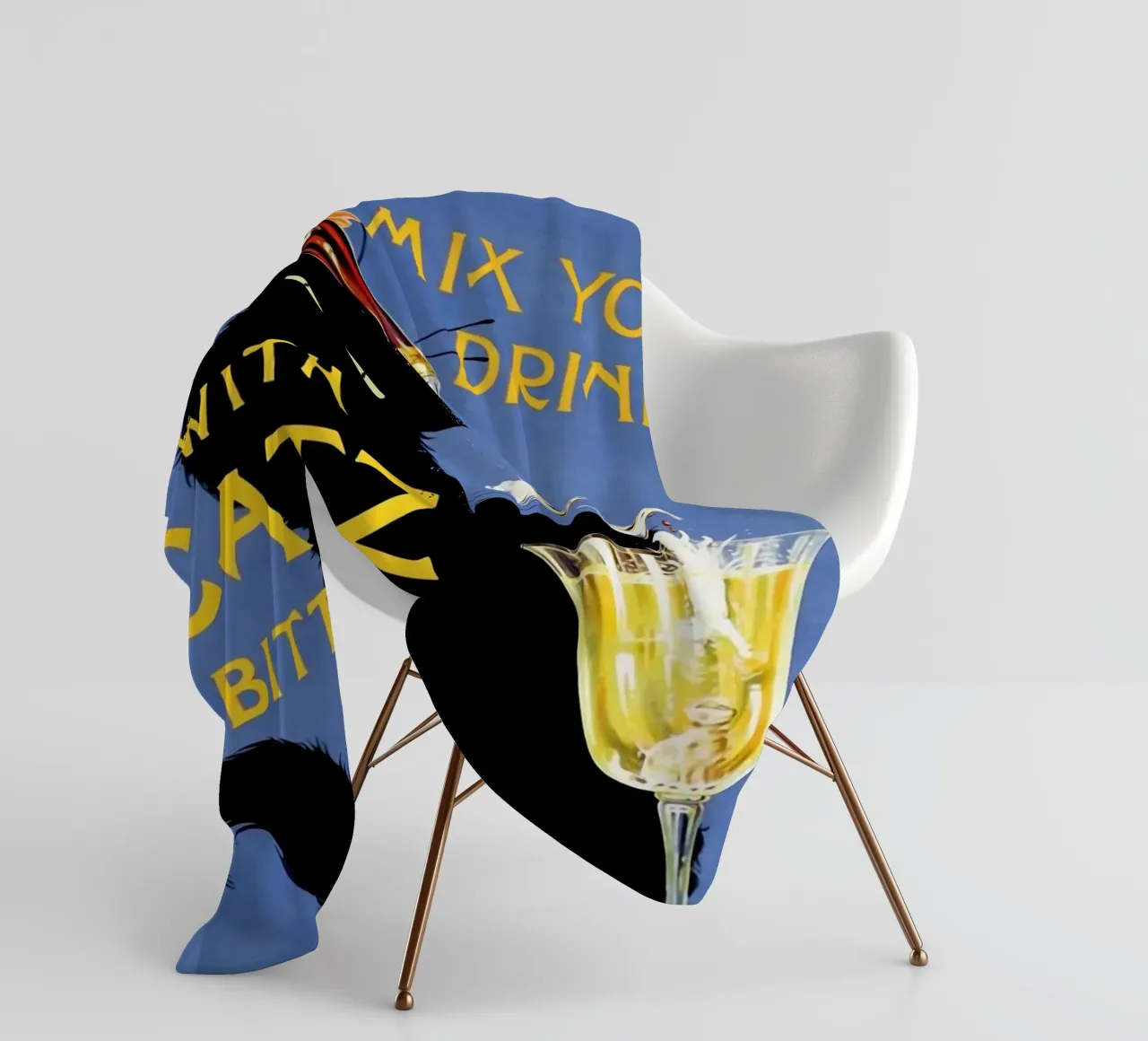 Mix Your Drinks with Catz Bitters fleece blanket by Maya Elliott