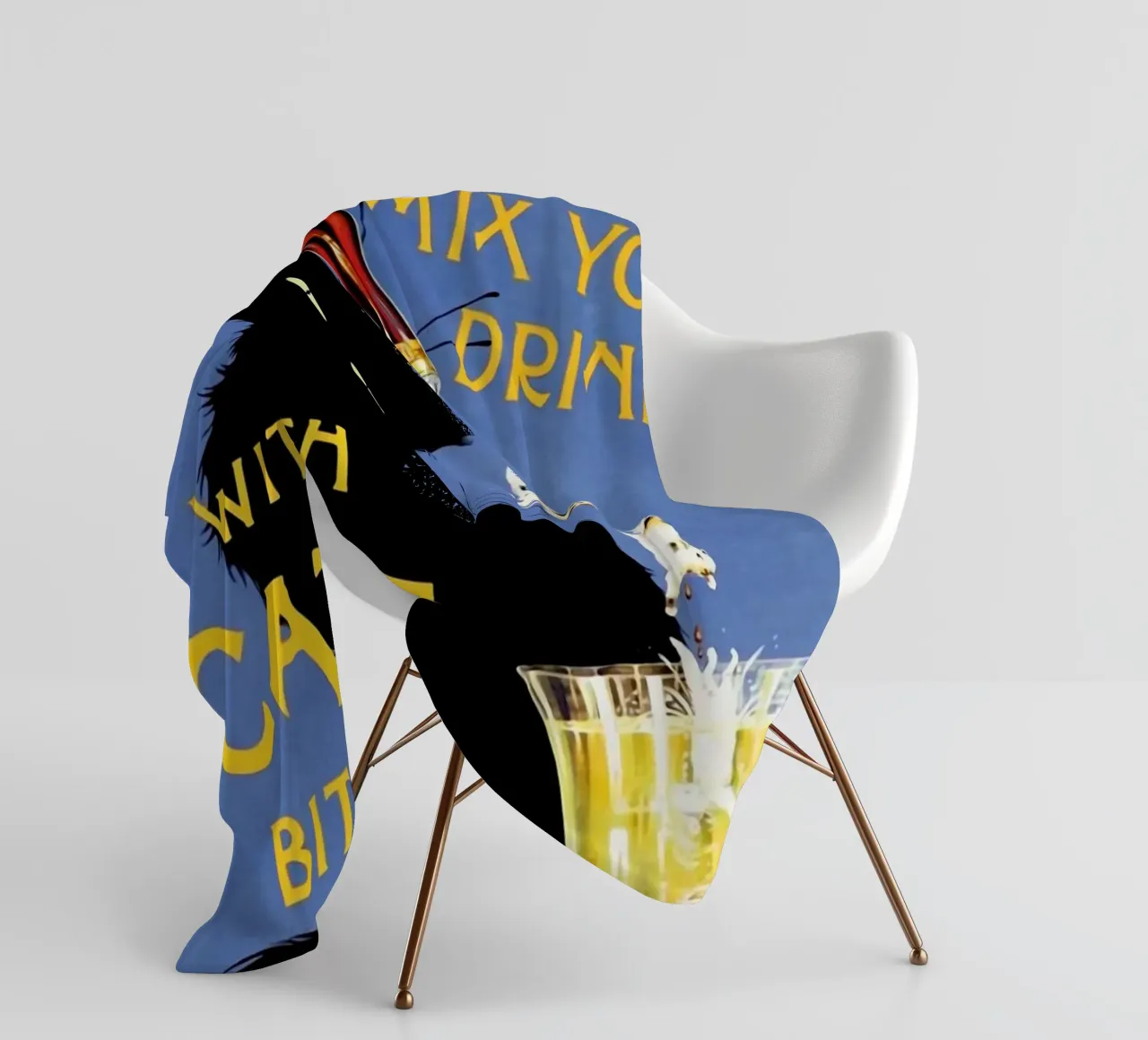 Mix Your Drinks with Catz Bitters fleece blanket by Maya Elliott