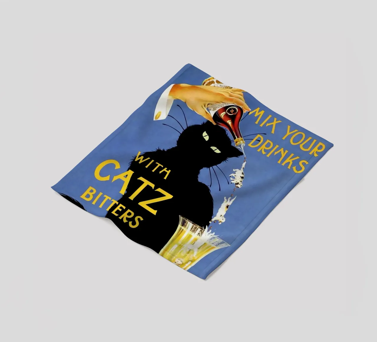 Mix Your Drinks with Catz Bitters fleece blanket by Maya Elliott