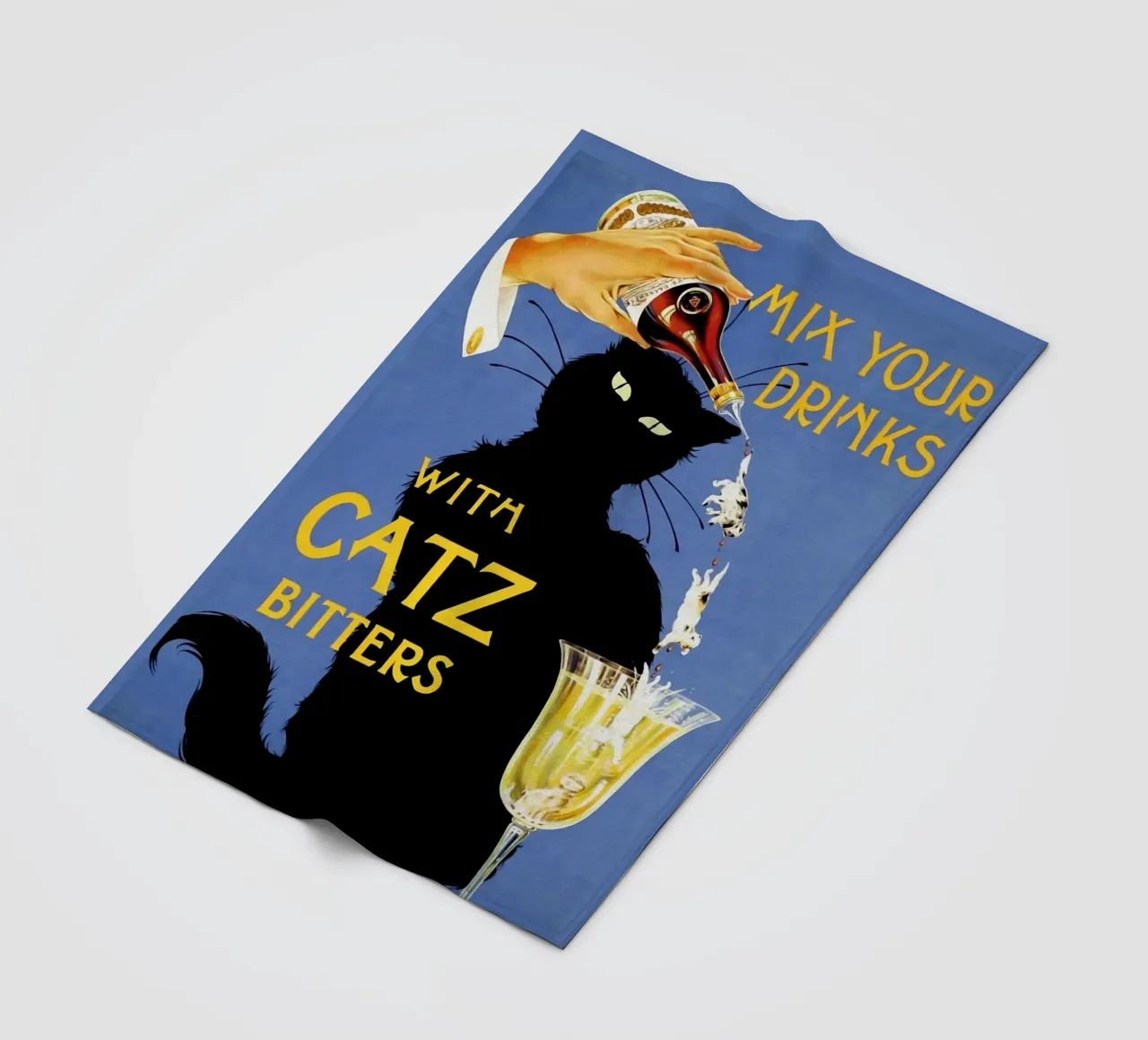 Mix Your Drinks with Catz Bitters fleece blanket by Maya Elliott