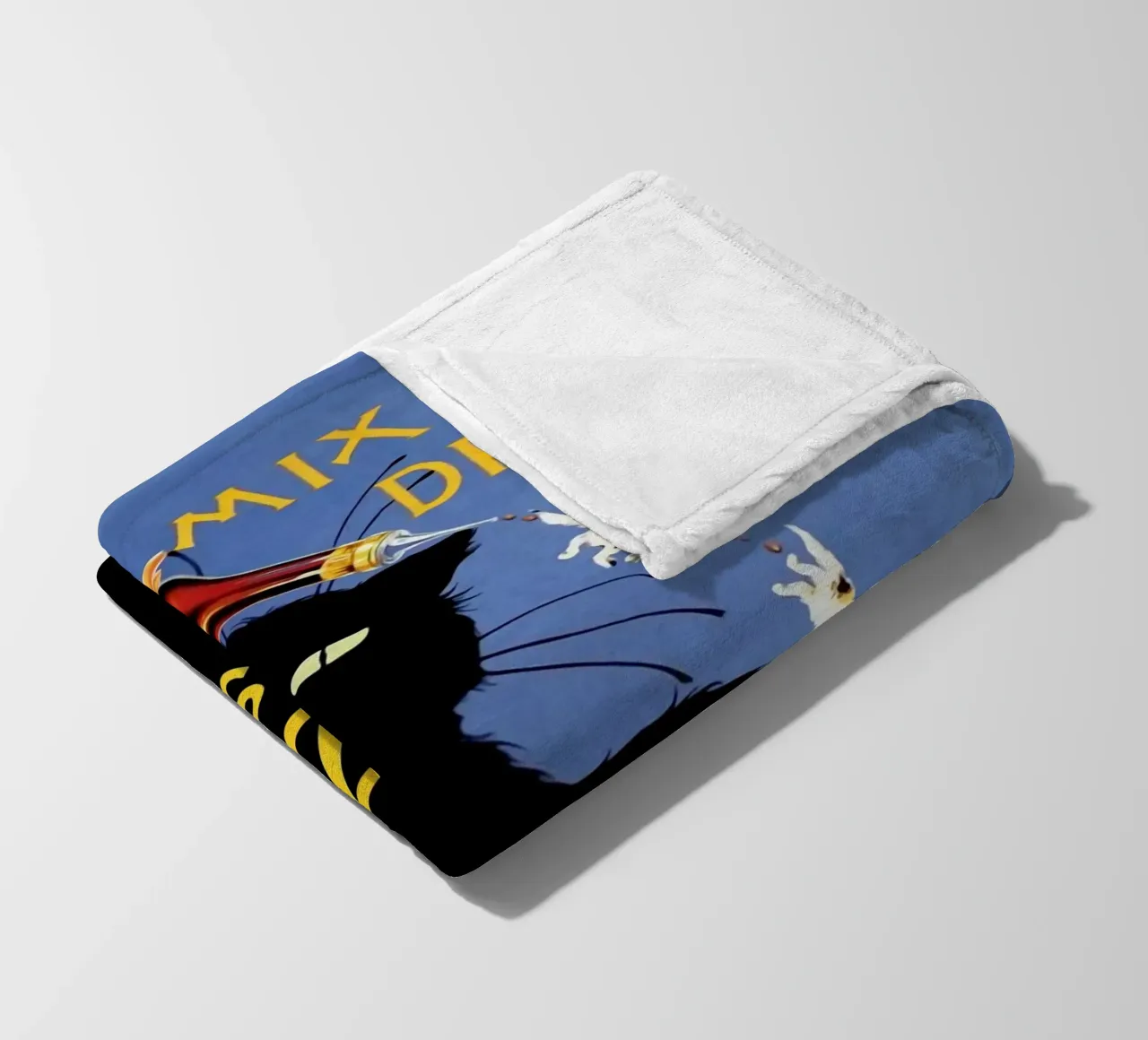 Mix Your Drinks with Catz Bitters fleece blanket by Maya Elliott